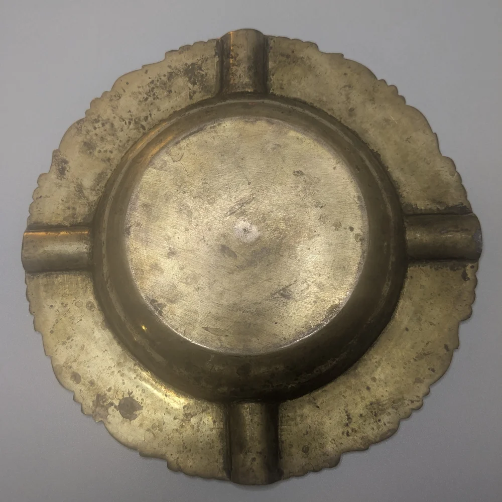 Vintage Solid Brass Ashtray.